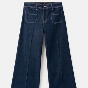 MANGO - Wide leg jeans with pockets open blue - 8 - Woman